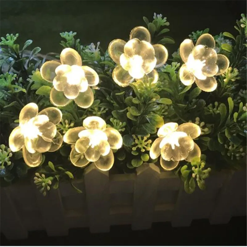 Новинка 10 м 100 светодиодов цветок лотоса Праздничная светодиодная гирлянда