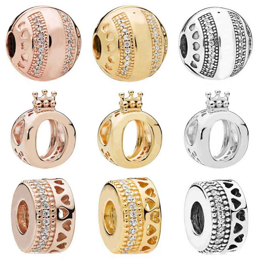 QANDOCCI розовое золото блестящая ажурная Корона O сердечки с логотипом сердца