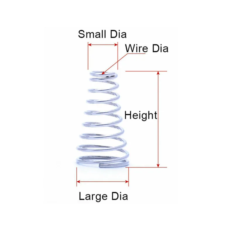 Конические пружины сжатия башня Весна 304 конус из нержавеющей стали Давление