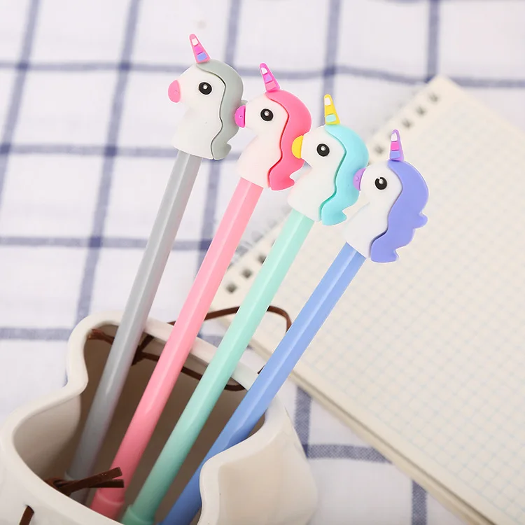 

40PCS Lovely Stationery Cartoon Unicorn Gel Pens Creative Student Water-based Pen Office Supplies Signature Pen