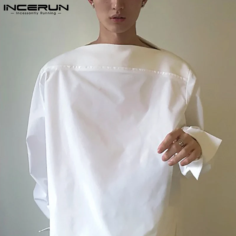 

Мужская Повседневная футболка с длинным рукавом, свободные удобные топы для отдыха, Мужская одежда, однотонная уличная одежда, модные футбо...