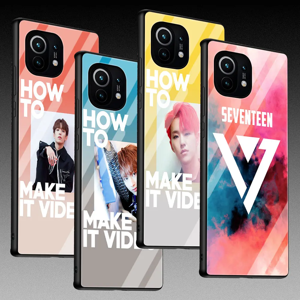 

Seventeen KPOP Band Boy Case for Mi 11 10T 9T Pro 10 Lite 5G 11 Ultra CC9 CC9E 11i Poco X3 NFC M2 F3 Tempered Glass Full Coque