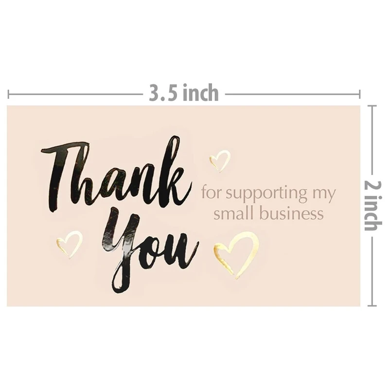 

50pcs Thank You for Supporting My Small Business Card Thanks Greeting Card Appreciation Cardstock for Owners Sellers