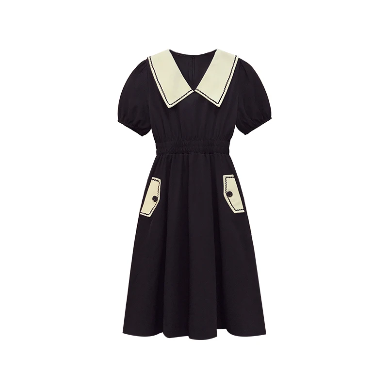 

Plus size office ladies elegant vintage midi dress for women korean casual high waist A-line dresses 2021 Summer vestidos mujer