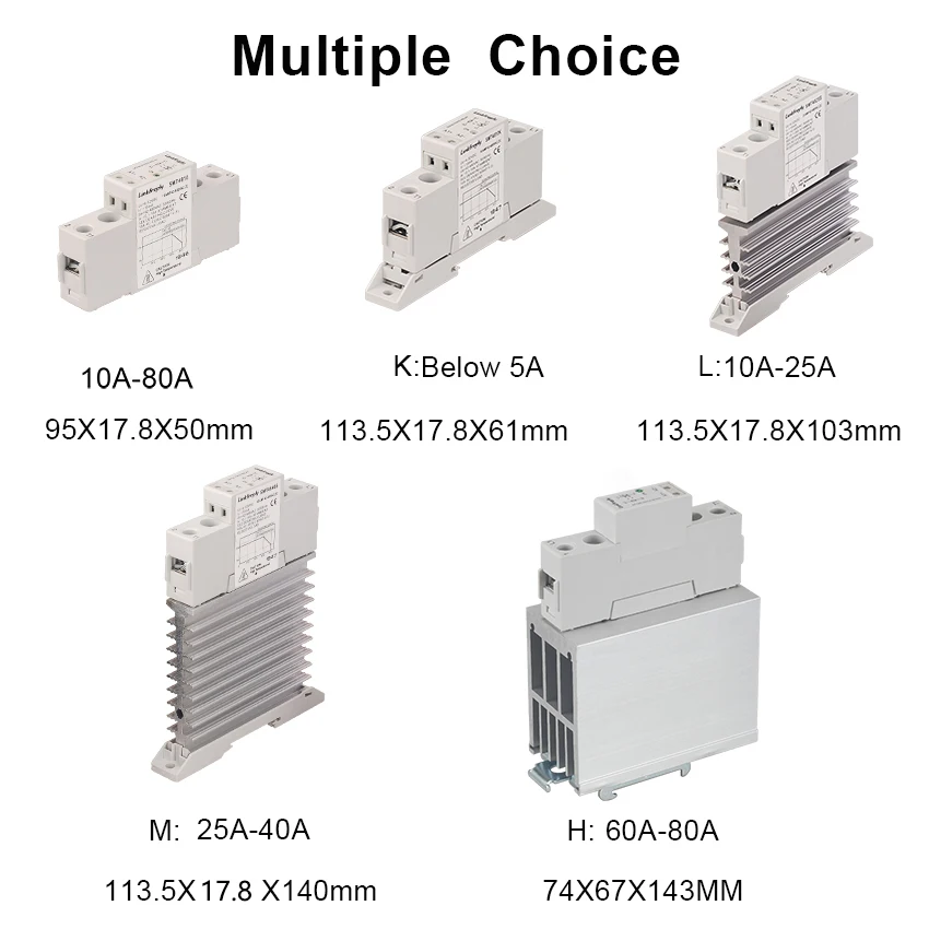 Однофазный радиатор твердотельное реле Din-рейка 5 В 12 24 постоянного тока вход 480