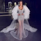 Женское вечернее платье Дубай, официальное платье Среднего Востока с жакетом и кристаллами, платье для выпускного вечера на свадьбу, 2020