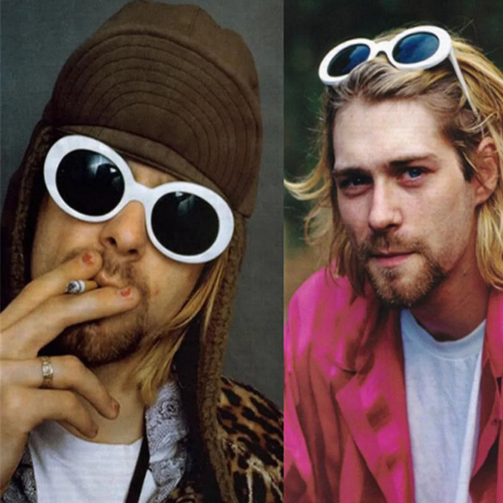 Классический гвоздь с широкой Goggle очки в стиле Курта Кобейна овальные солнечные