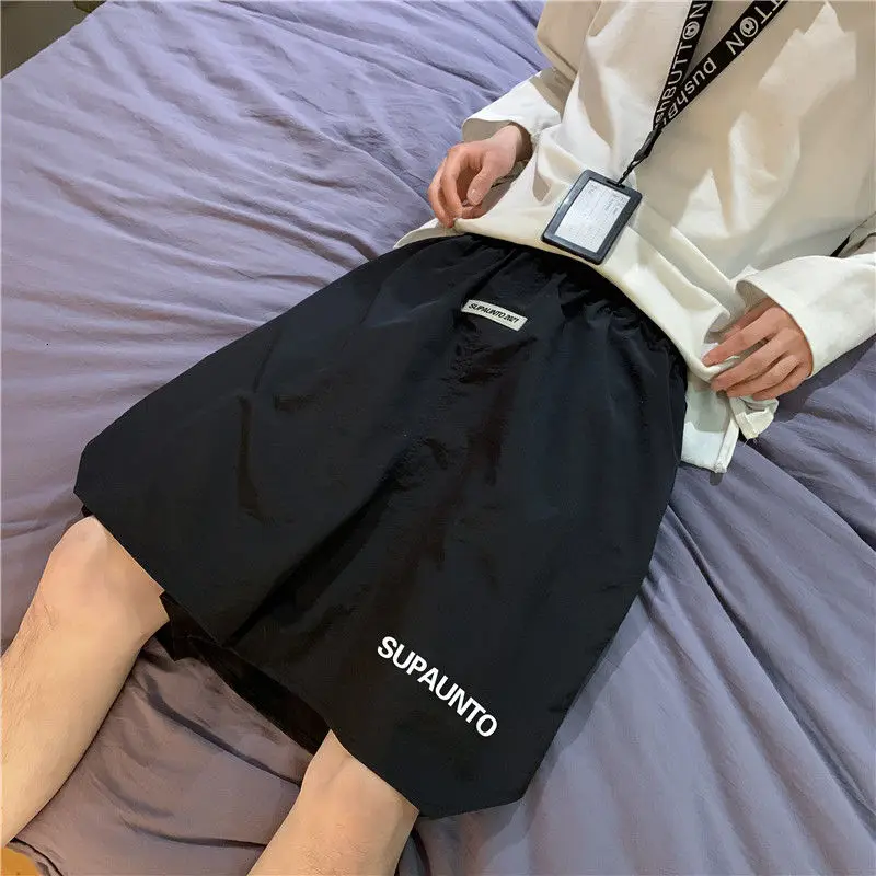 

Мужские летние шорты, однотонные, в Корейском стиле, свободные, повседневные, уличная одежда в стиле Харадзюку, прямые брюки с широкими штан...