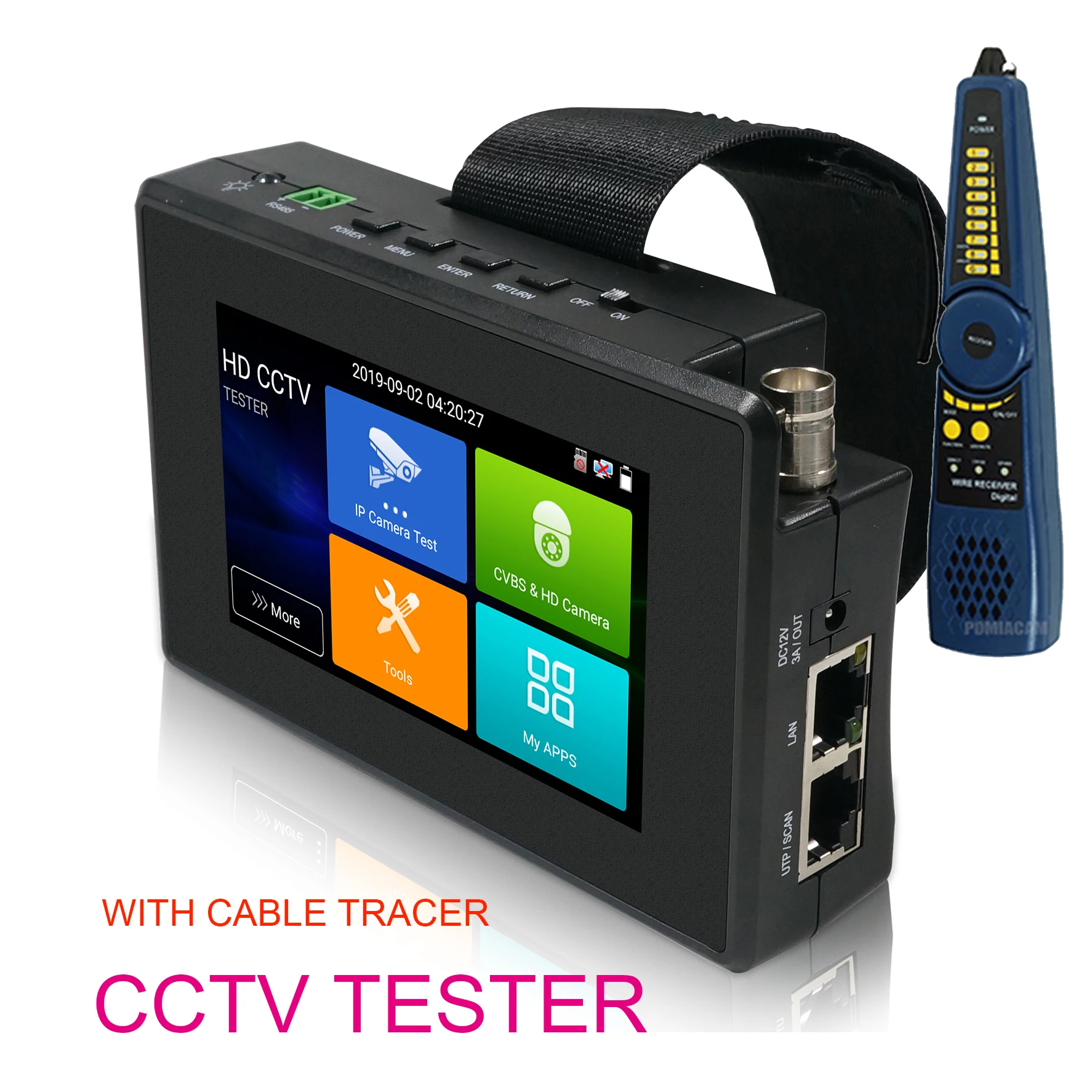 Тестер безопасности монитор аудио PTZ IPC1800ADH Plus с кабелем трассировщик 8MP AHD TVI CVI CVBS