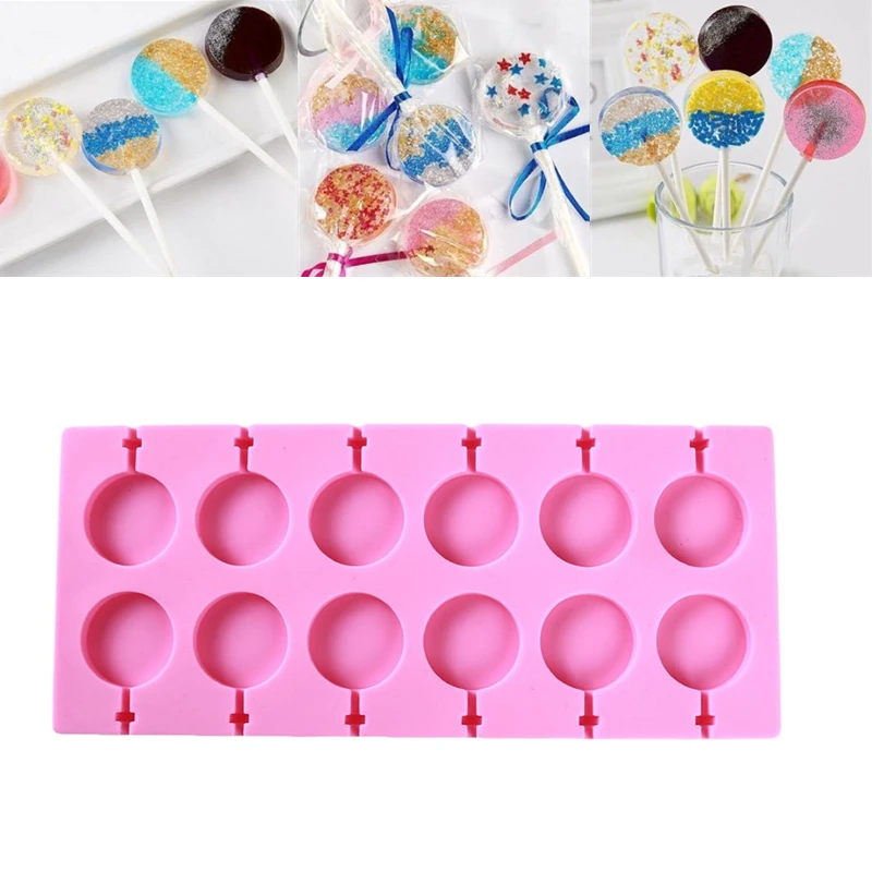 

Cute Flower Round Lollipop Silicone Mold DIY Jelly and Candy Fondant Mold Chocolate Fudge Cake Decorating Baking Utensils