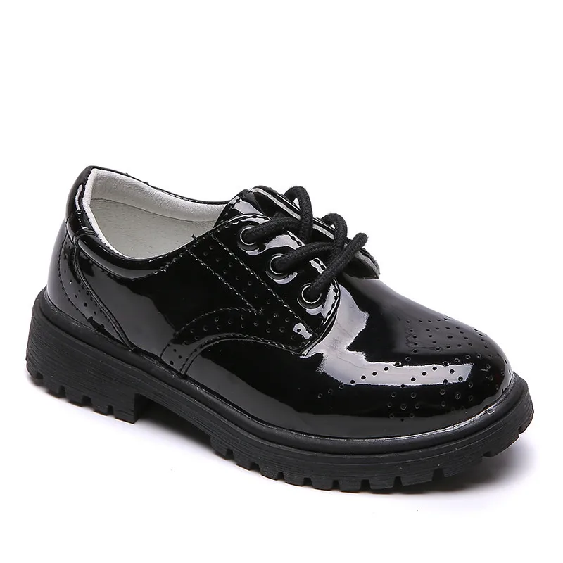 

Children Genuine Leather Wedding Dress Shoes For Girls Boys Kids Black School Performance Formal Flat Loafer Moccasins Shoes New