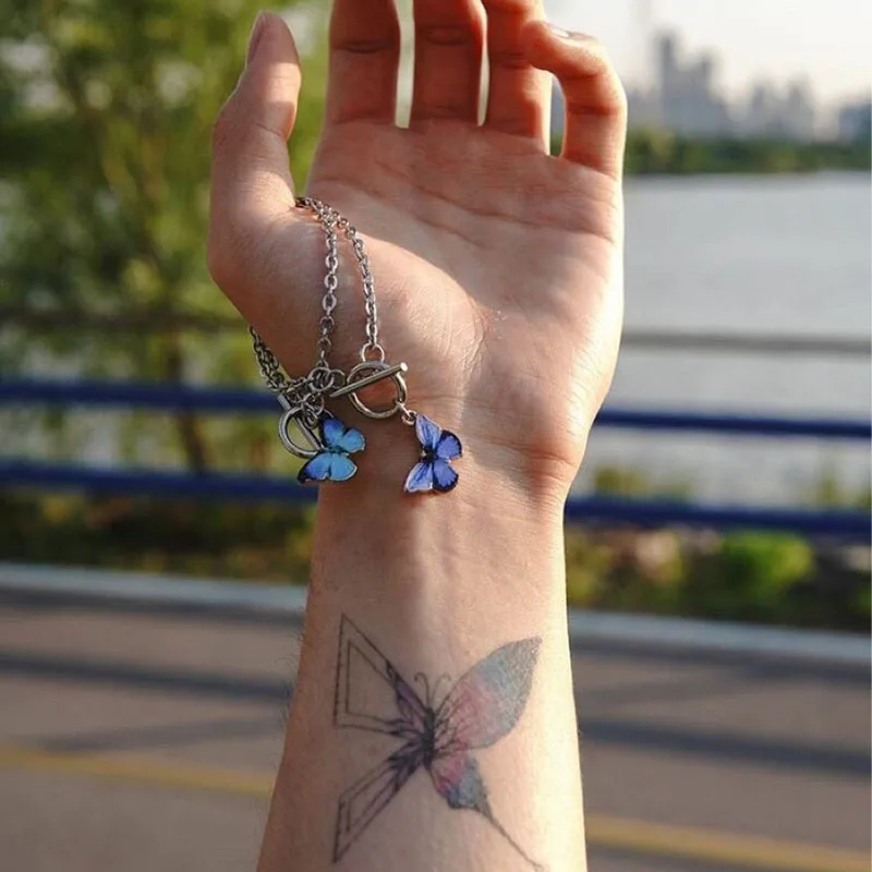 

Butterfly Couple Bracelets Design Women Student Girlfriend Sister Gift Charms Butterfy Bracelet Harajuku OT Buckle Chain