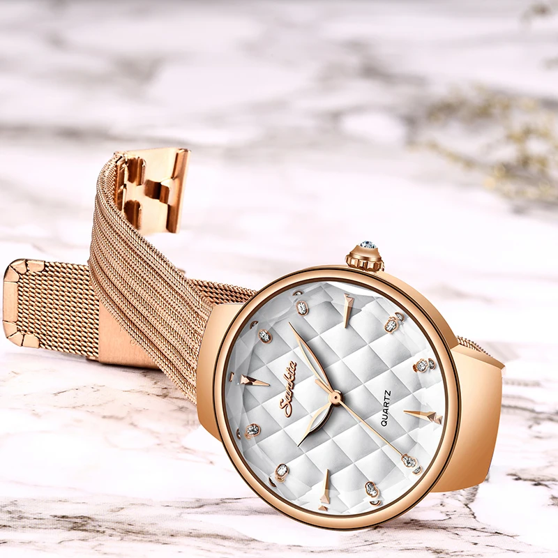 SUNKTA модные женские часы тонкие золотые браслет Reloj Mujer 2019 Новые водонепроницаемые