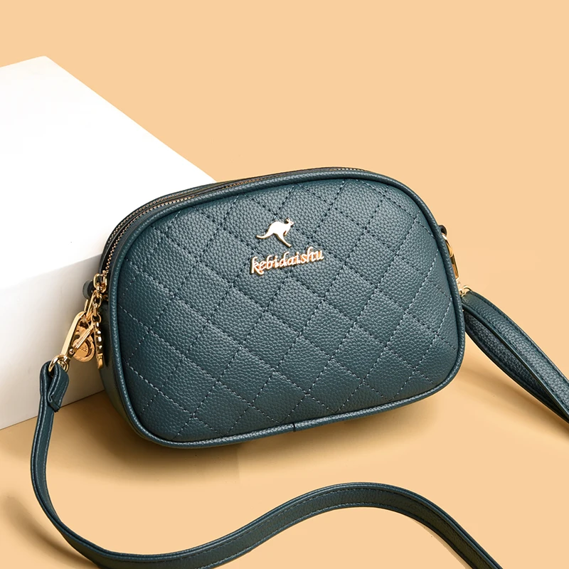 

Rhombus Lattice Crossbody Bags for Women Quilted Plaid Handbags Lozenge Shoulder Bag Lady Luxury Small Leather Messenger Bag Sac