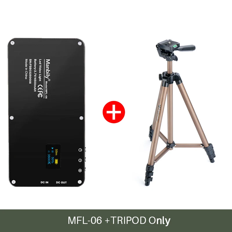 LED Tripod Manbily MFL-06 светодиодный видео светильник на камеру Мини с регулируемой яркостью тип-c перезаряжаемый заполняющий светильник для фотосъемки - Цвет: LED Tripod