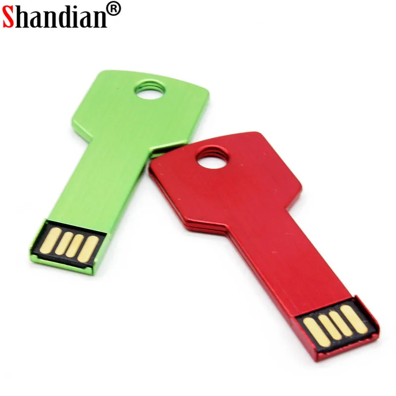 SHANDIAN коммерческие металлические ключи USB флэш диск 64 ГБ 16 32 милый накопитель