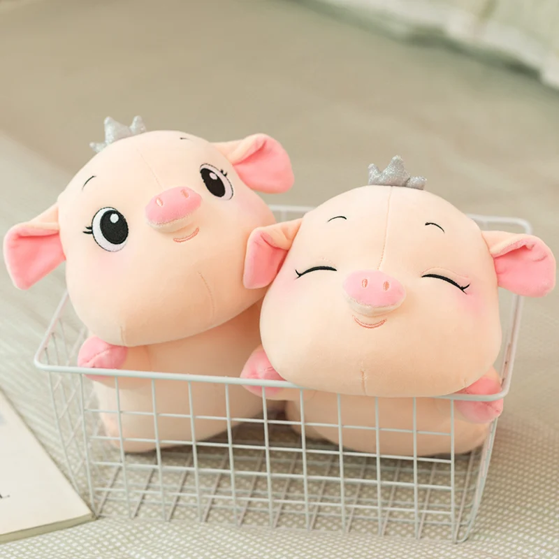 

30-60CM Cute Angel Lying Pig Plush Toys Stuffed Soft Animal Smile Crown Pig Pillow Cushion for Girls Birthday Sleeping Gift