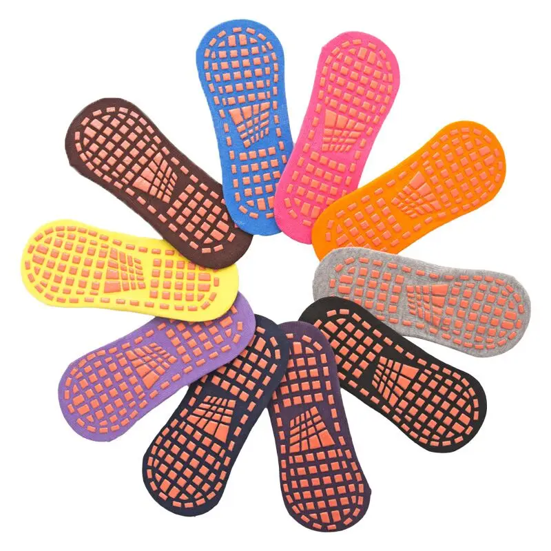 5Pairs/lot Anti-slipTrampoline Socks Cushioning Bandage Pilates Ballet Children Men Women Cotton Sport Socks With Good Grip