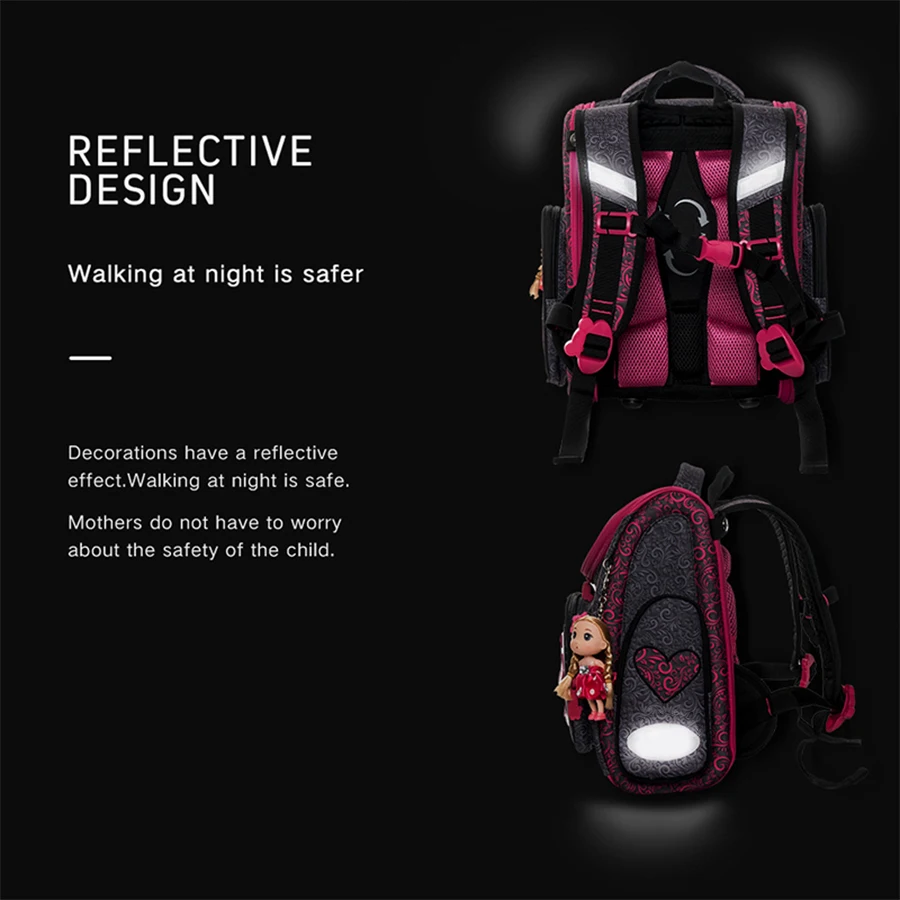 3160 Grade 1-3 3D Cartoon School Bags For Gilrs Floral Pattern Orthopedic Backpack Children School Bag Student Mochila