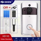 Видеодомофон EKEN V5, умный IP-видеодомофон с Wi-Fi, дверной звонок, камера с ИК-сигнализацией, беспроводная камера безопасности