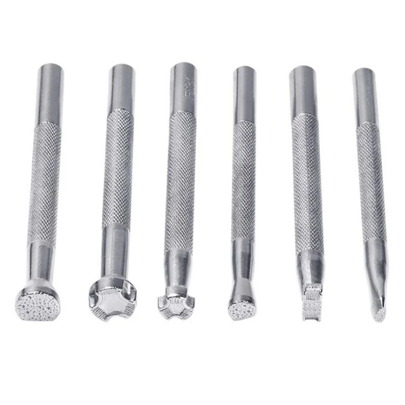 

Leather Engraving and Embossing Tools Carving Saddle Making Tools for Permanently Marking Items Alloy 6 Pieces