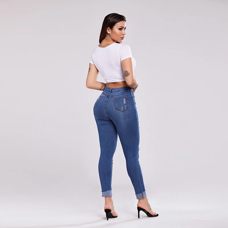 

2021 Spring and Autumn Jeans Cowgirl Slim Pants Ladies Stretch