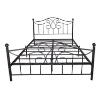 metal platform bed frame with headboard and footboard flower design mattress foundation queenfulltwin sizeus stock