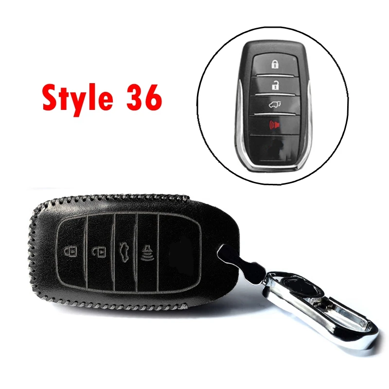 

Top Layer Cowhide Hand-stitched Car Smart Car Key Protective Shell Fashion Decorative Cover Suitable for Toyota Series Models