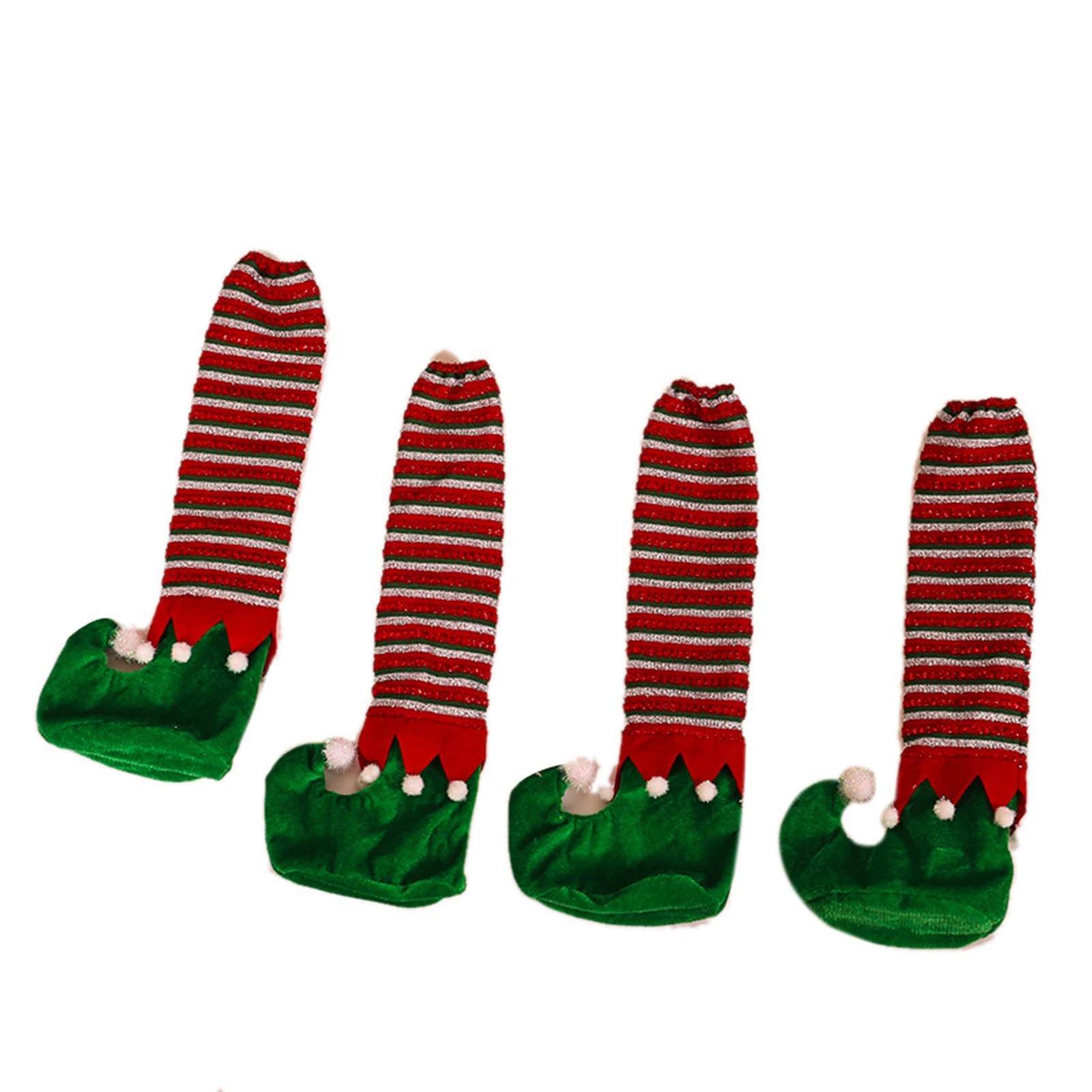 

4pcs Striped Elf Table Leg Cover Christmas Series Non-Slip Fabric Cartoon Chair Feet Socks Christmas Ornament Decor TB Sale