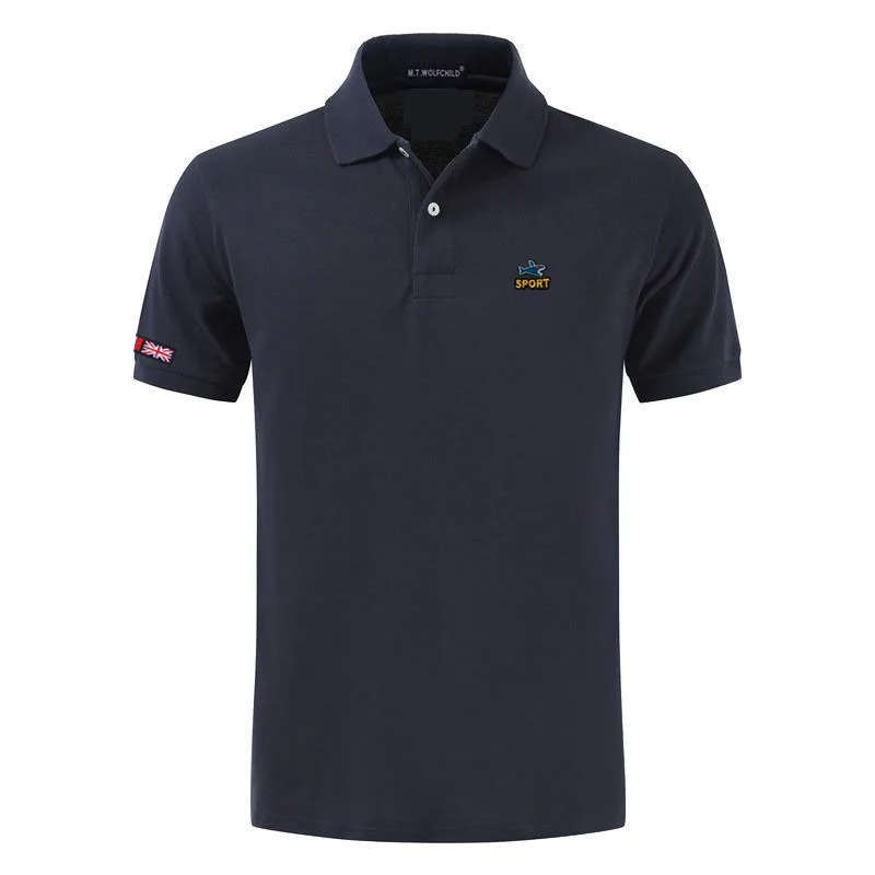 Рубашка-поло мужская с коротким рукавом брендовая Повседневная тенниска
