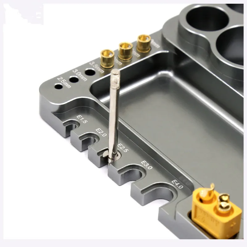 Juego de herramientas de reparaci&oacute;n de destornilladores hexagonales, estante de almacenamiento de 18 agujeros, llave de soporte para todos los coches de control remoto-3