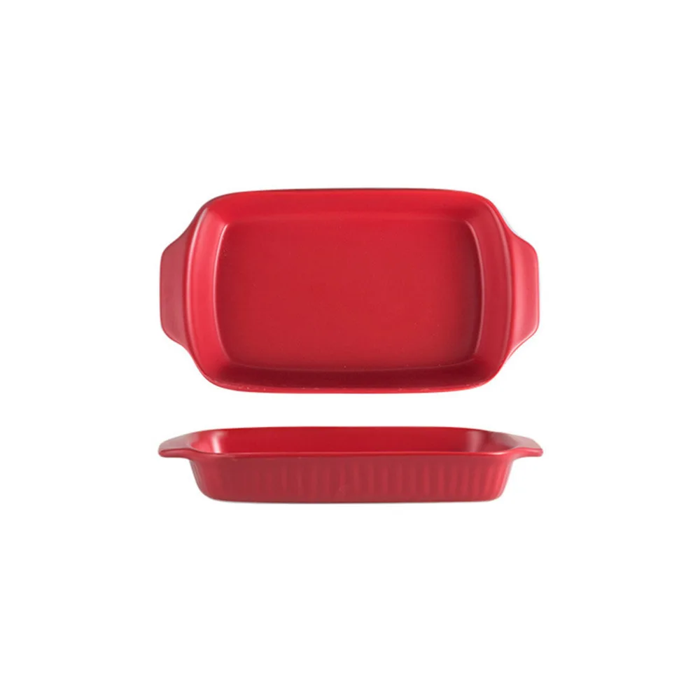 

Rectangle Baking Tray Practical Household Baking Plate Cake Bread Baking Tray for Home Kitchen Bakery (Red)