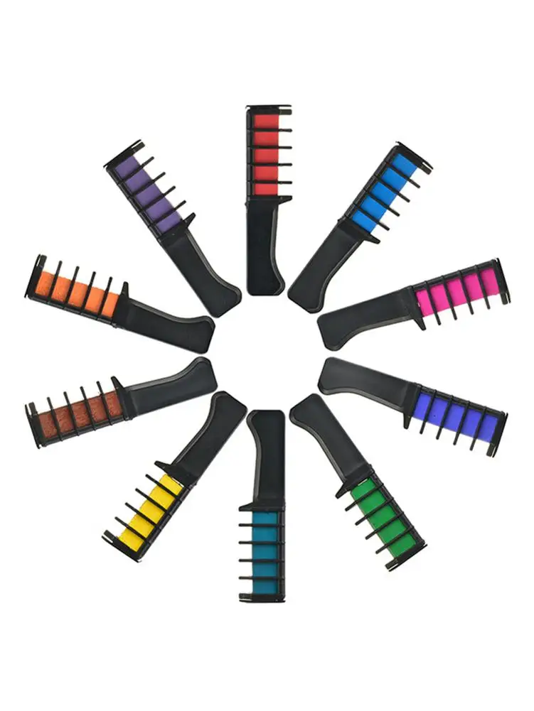 10 шт. одноразовая краска для волос мини расческа Временный Мел набор окрашивания