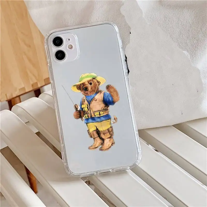 

Cute fashion Bear Phone Case Transparent for iPhone 11 12 mini pro XS MAX 8 7 6 6S Plus X 5S SE 2020 XR