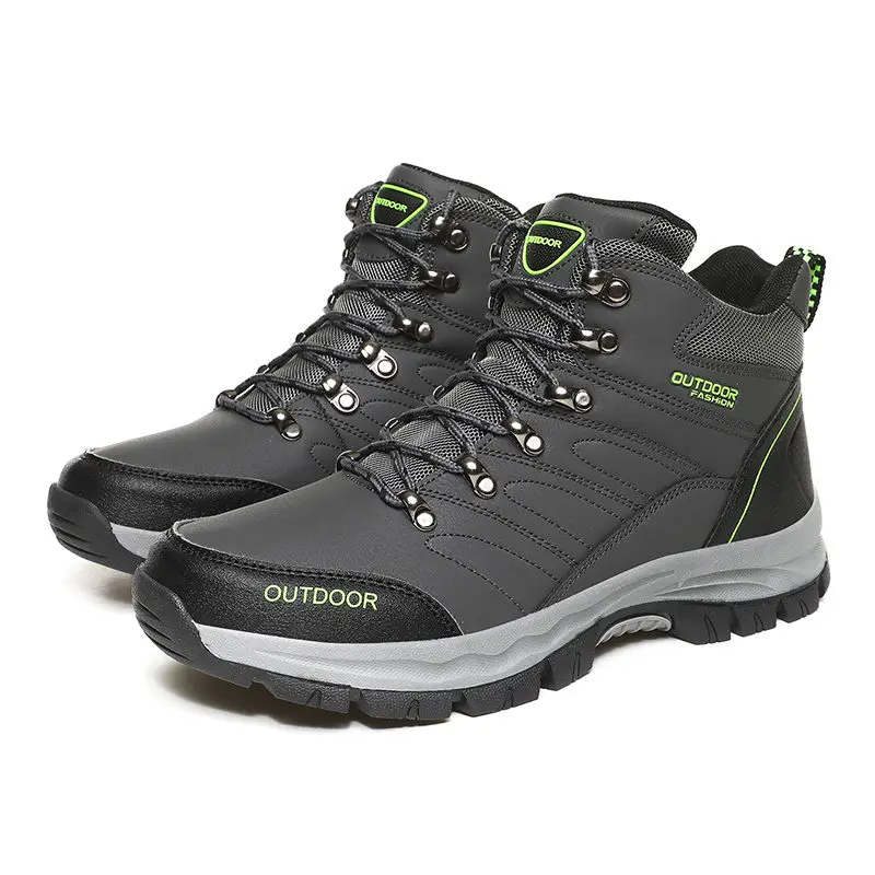 Prowow New Men Outdoor Hiking Shoes High Quality Leather Anti-skid Breathable Climbing Shoes Men Trekking Hiking Sneakers Men