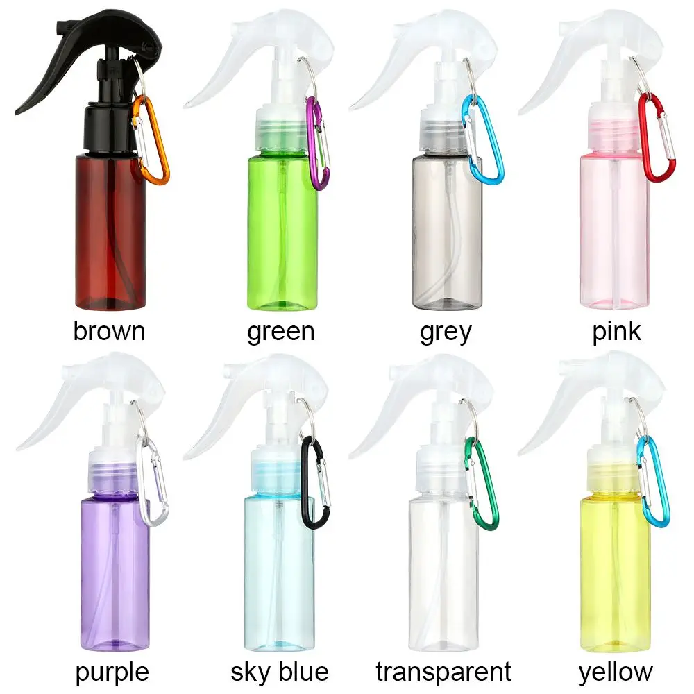 Прозрачная пластиковая бутылка-распылитель 60 мл с карабином | Красота и здоровье