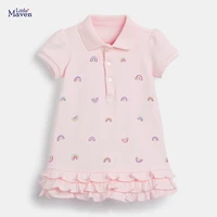 frocks for girls 2021 summer baby girl vestiods children clothes toddler rainbow print dresses for kids 2 7 years s1035