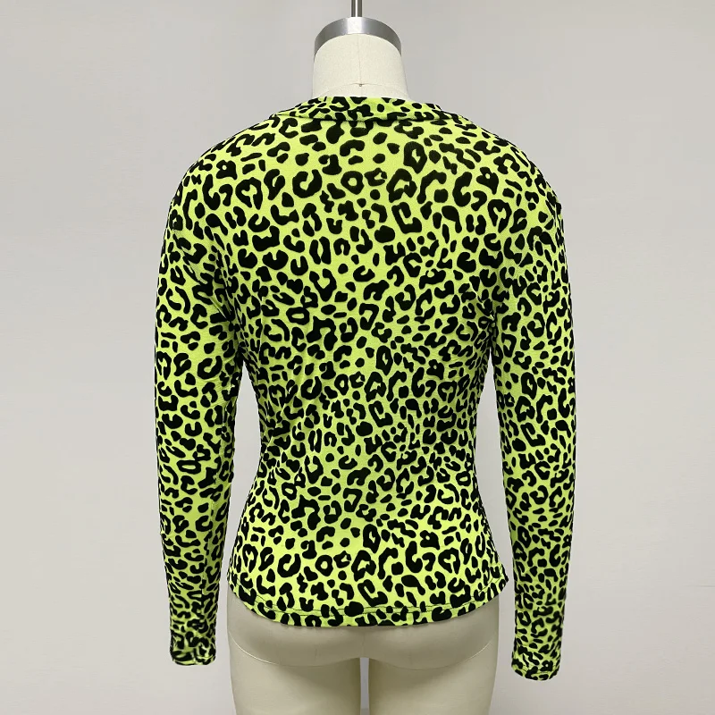 

Women Tops Sexy Girl Long Sleeve Tee Shirt Leopard Print T Shirt Women Fashion Tops Vintage Graphic Tee