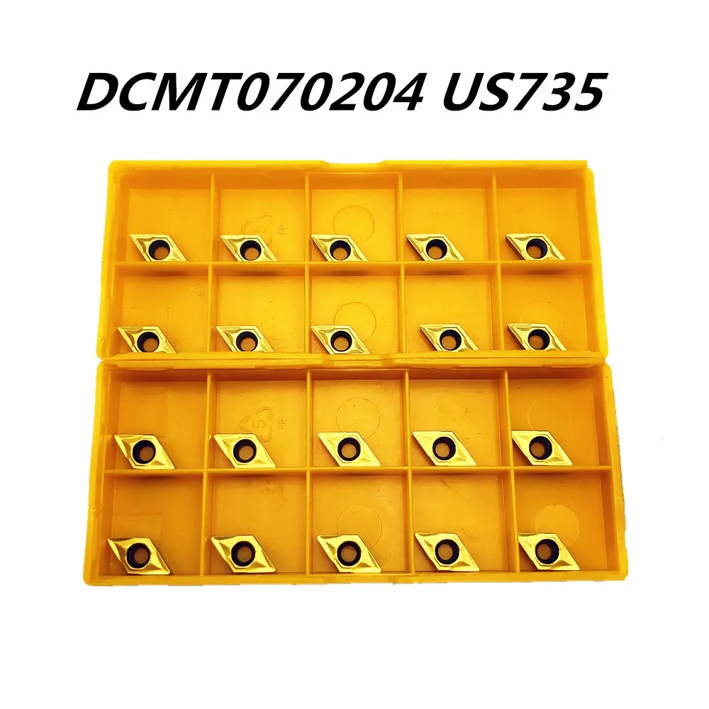 Твердосплавный инструмент DCMT070204 US735 наружный металлический токарный инструмент токарный станок фрезерный станок с ЧПУ Инструменты DCMT 070204 фреза