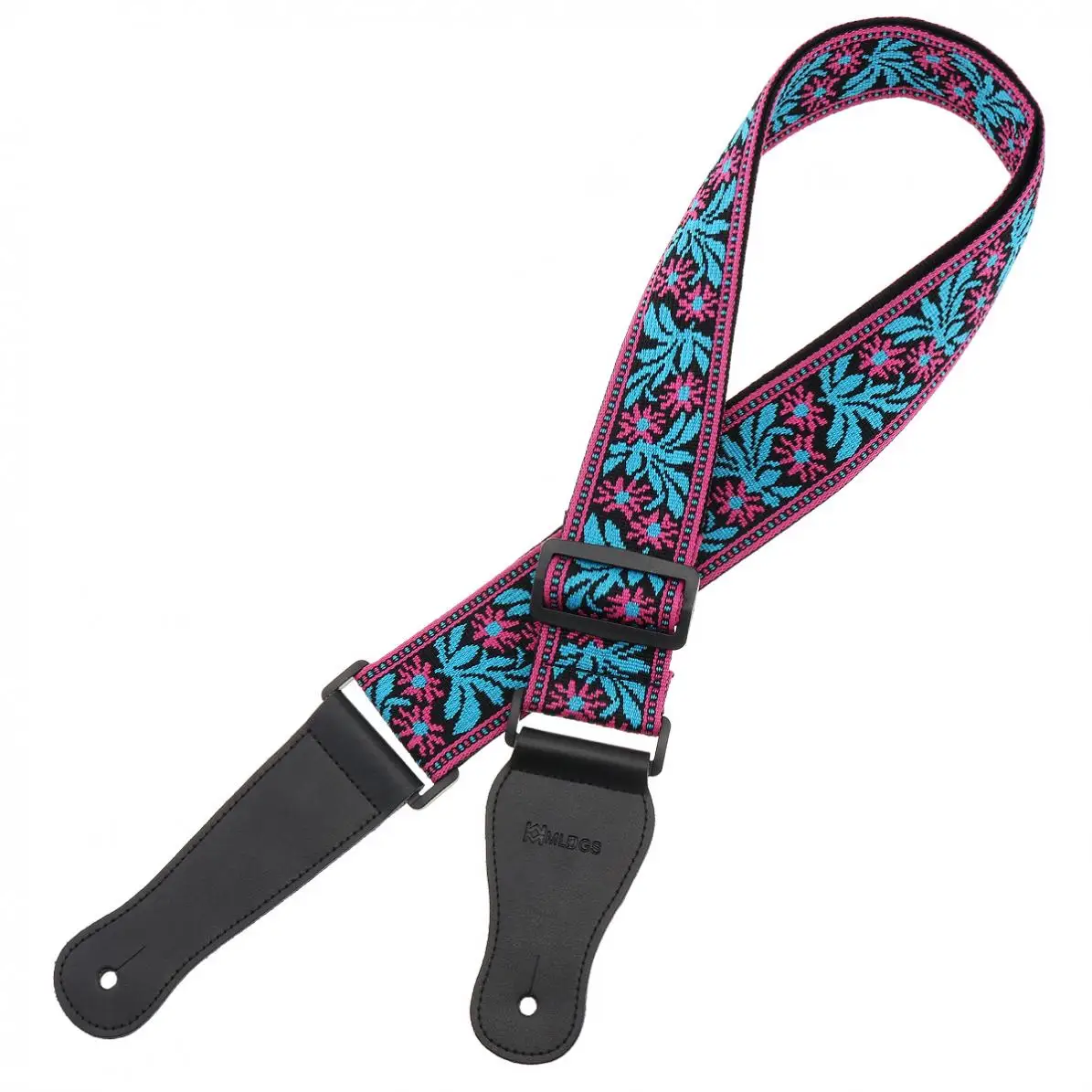 Жаккардовый Плетеный двойной тканевый ремешок для гитары с цветочным узором из