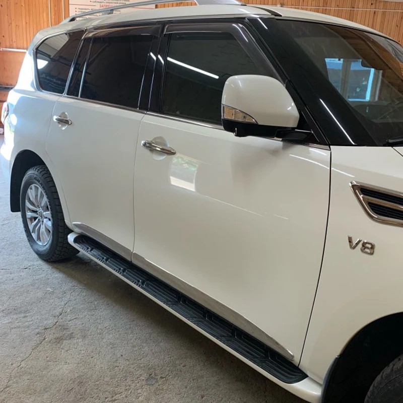 

4PCS ABS Chrome Door Body Molding Fit For Nissan PATROL Y62 V8 2010 2011 2012--2016 2017 2018 Accessories Side Strips Trim Cover