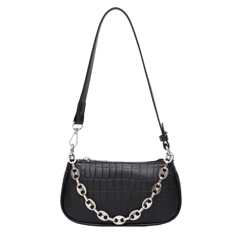 

Vintage Alligator Baguette Shape Bag Luxury Leather Handbag 2021 New Fashion Shoulder Bag Womens Messenger Crossbody Bags