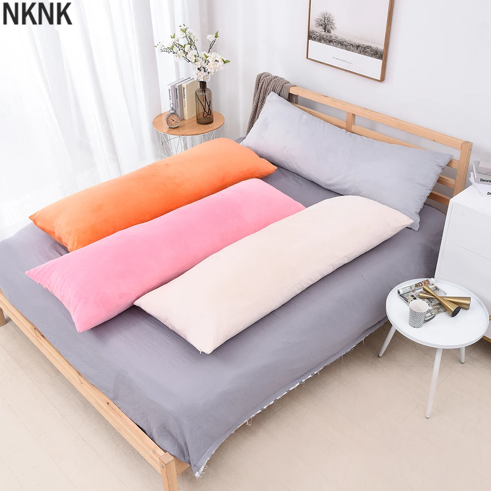 

Superfine Plush Body Pillow Case Soft Nordic Plain Long Pillow Cover Large Size Zipper Pillowcase for Bed Sofa Couch Home Decor