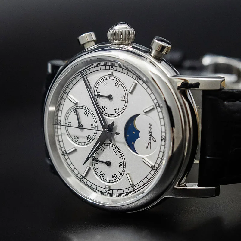 Супер Светящиеся механические часы с хронографом для мужчин ST1908 Moon Phase NATO Calendar мужские наручные часы Relogio