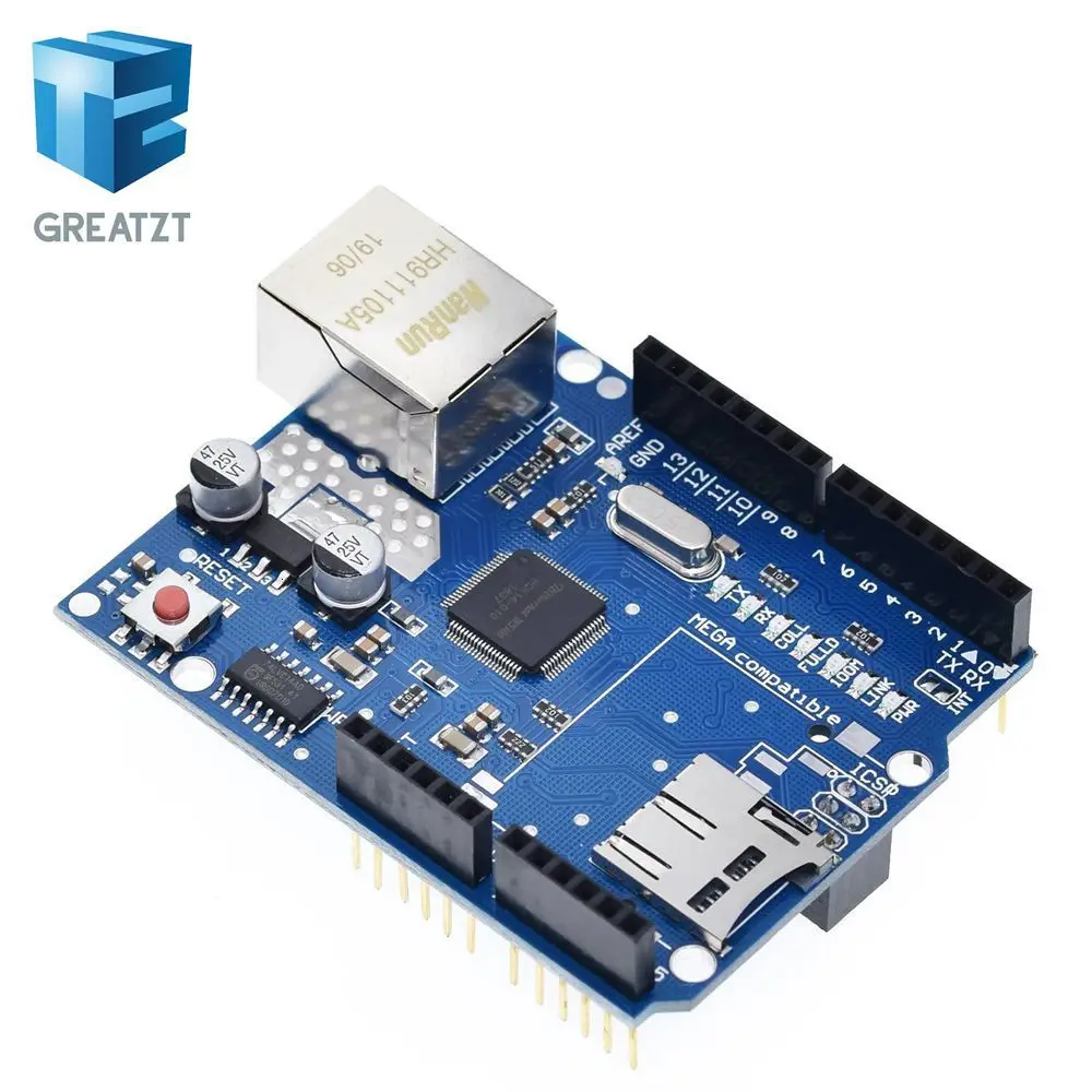GREATZT 1 шт. Щит Ethernet щит W5100 R3 UNO Mega 2560 1280 328 UNR R3 W5100 макетная плата