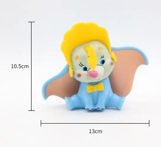 Disney аниме слон Дамбо мультфильм украшения Рисунок 10 см ПВХ фигурка торт игрушки вентиляторы Детские вечерние на день рождения рождественские подарки - Цвет: 2