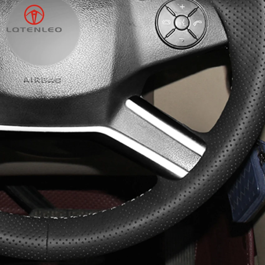 

LQTENLEO Black Artificial Leather Steering Wheel Cover For Mercedes-Benz M-Class 2009-2011 R-Class 2007-2019 GL-Class 2010-2012