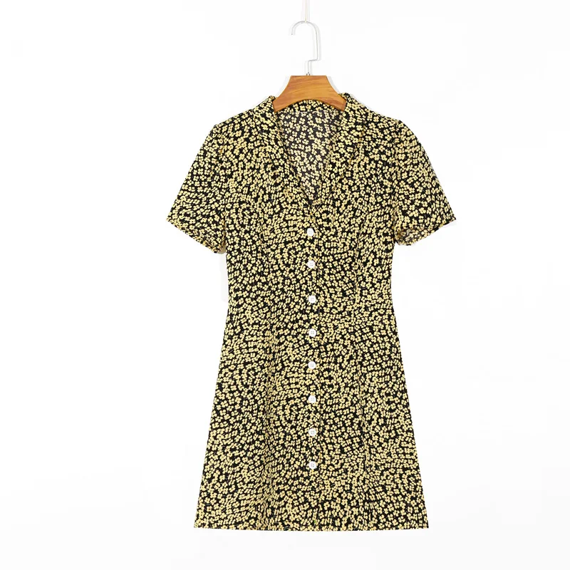 

Summer women's dress casual flower printed slim dress Vestidos
