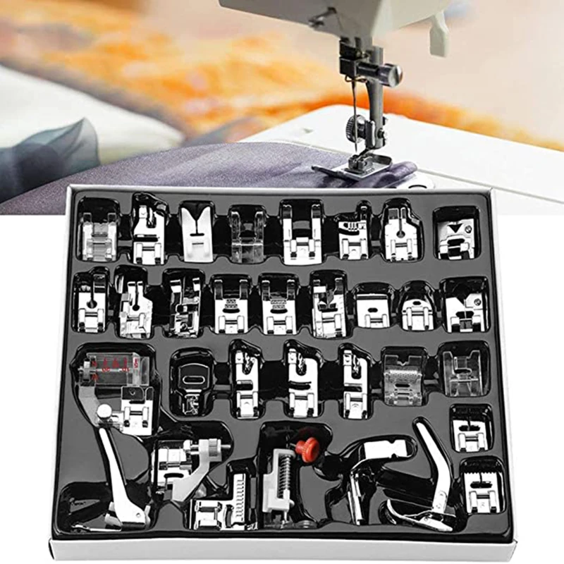 

11/32/42/52/62/72pc Professional Presser Feet Set Domestic Sewing Machine Accessories Low Shank Foot Presser Feet Set Tools