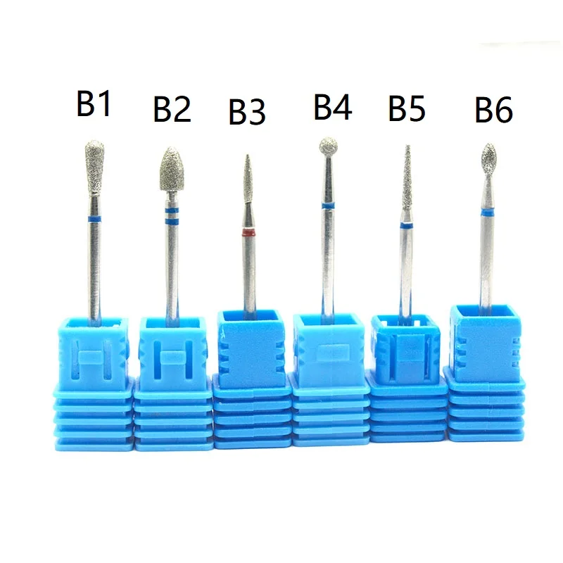 

KIMAXCOLA 6kinds Diamond Nail Drill Bit Rotary Burr Cuticle Clean Electric Bits Manicure Drill Accessories Nail Mills Hot Sell